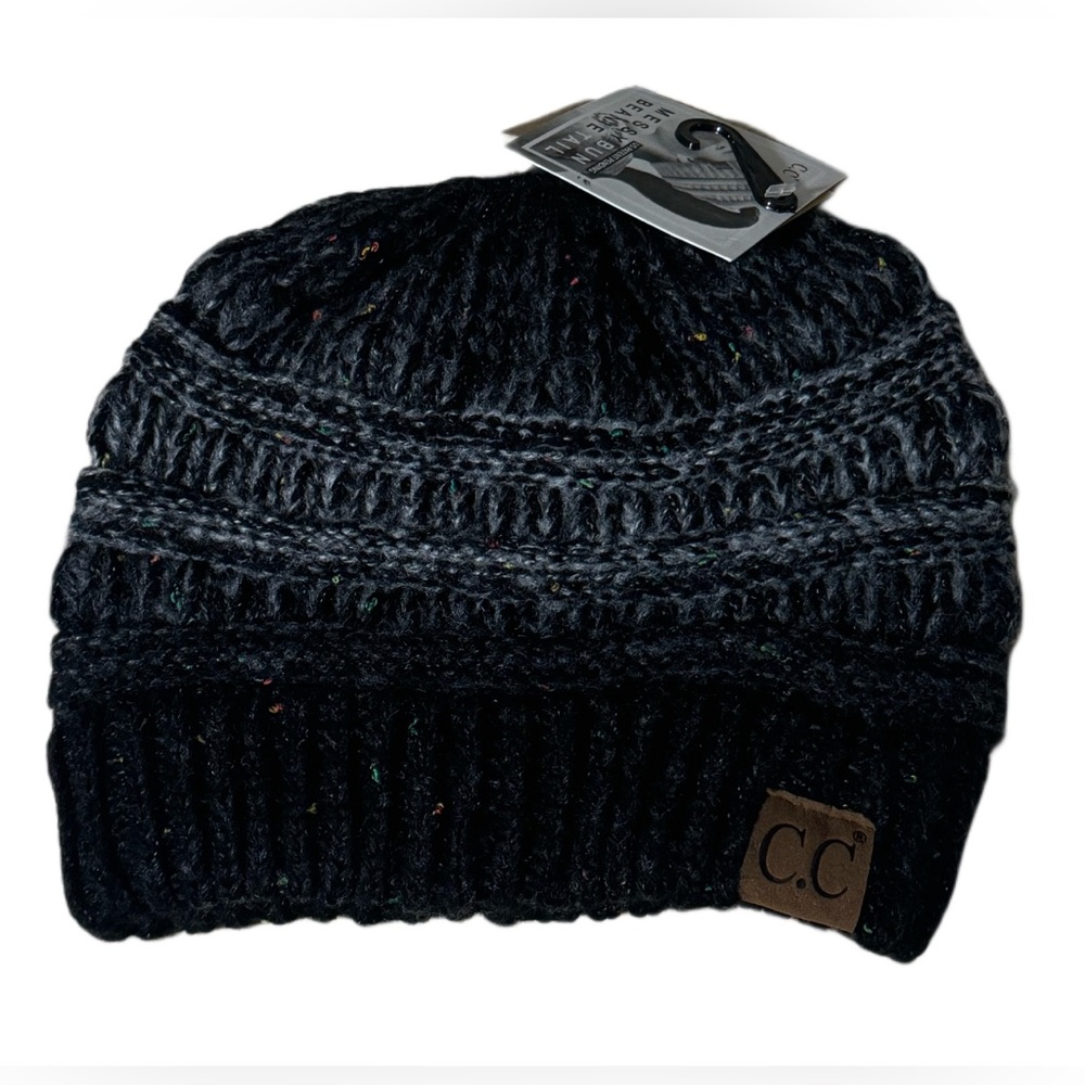 Flecked Ombre CC Messy Bun Beanie Tail